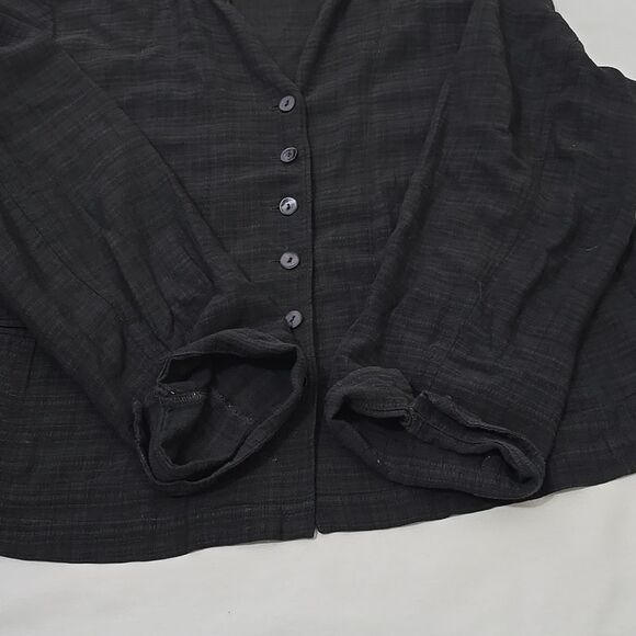 Eileen Fisher Black/grayish,  Linen Jacket, Size Xl - Picture 6 of 9